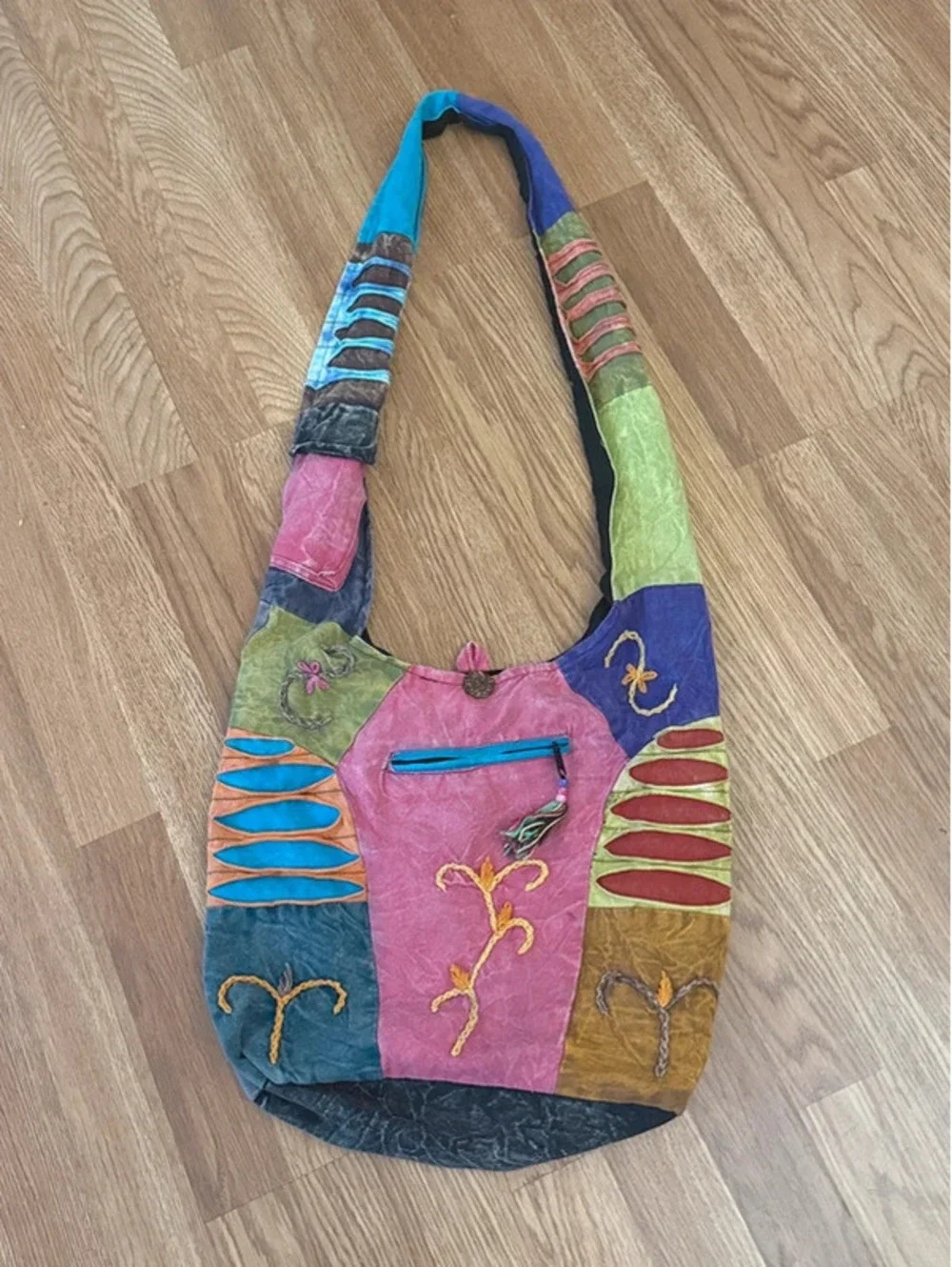 Nepal, India boutique over the shoulder, quilted hobo bag